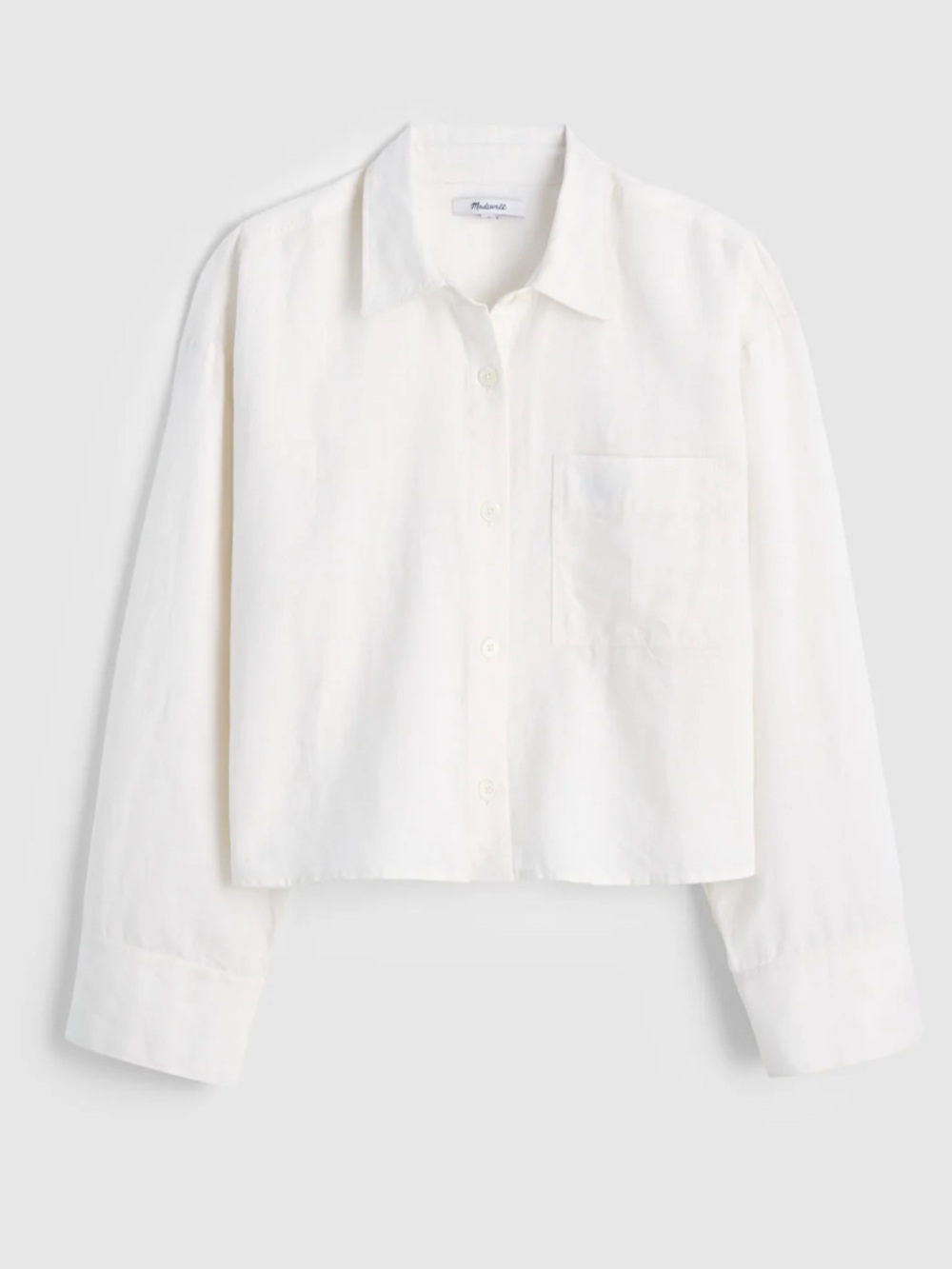 Madewell Ivory Linen Straight Hem Line Button-Up Shirt Jacket NZ468 Small